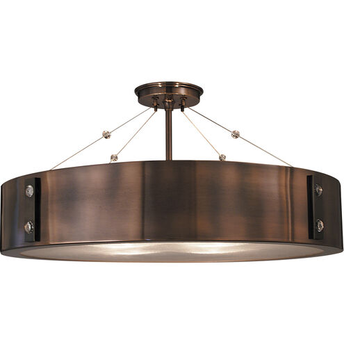 Oracle 4 Light 23 inch Roman Bronze with Ebony Accents Semi-Flush Mount Ceiling Light