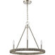 Abaca 3 Light 20 inch Polished Nickel with Gray Chandelier Ceiling Light