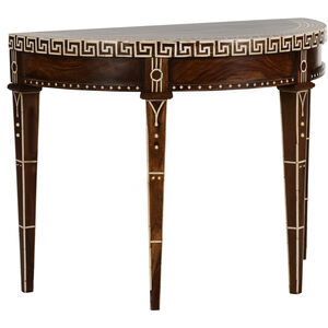 Aryana 40 inch Brown and White/Cream Demilune