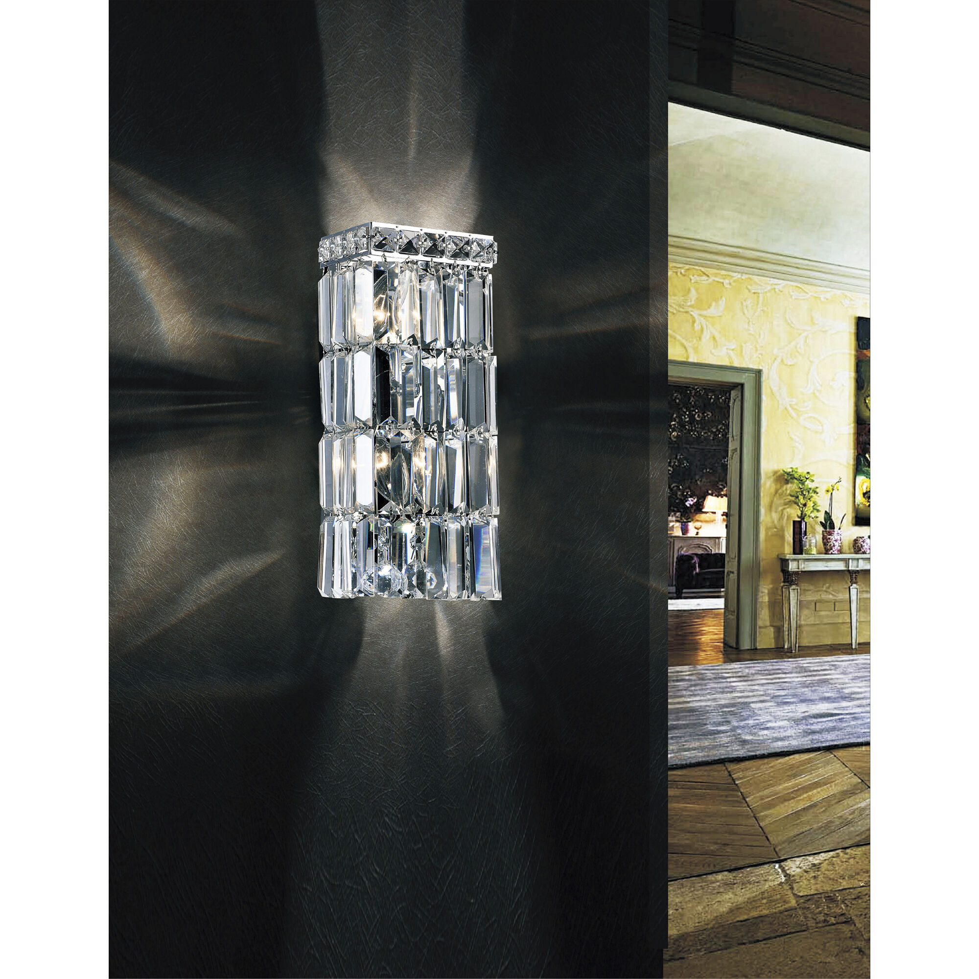 Colosseum 2 Light 5 inch Chrome Bathroom Sconce Wall Light