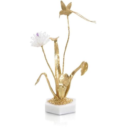 Flower And Hummingbird 21.75 X 6 inch Sculpture