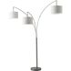 Trinity 84 inch 100 watt Satin Steel Arc Lamp Portable Light in Brushed Steel
