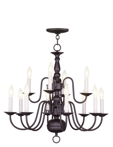Williamsburgh 12 Light 26 inch Bronze Chandelier Ceiling Light