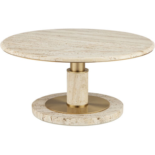 Miles 35.75 inch Natural/Polished Brass Cocktail Table