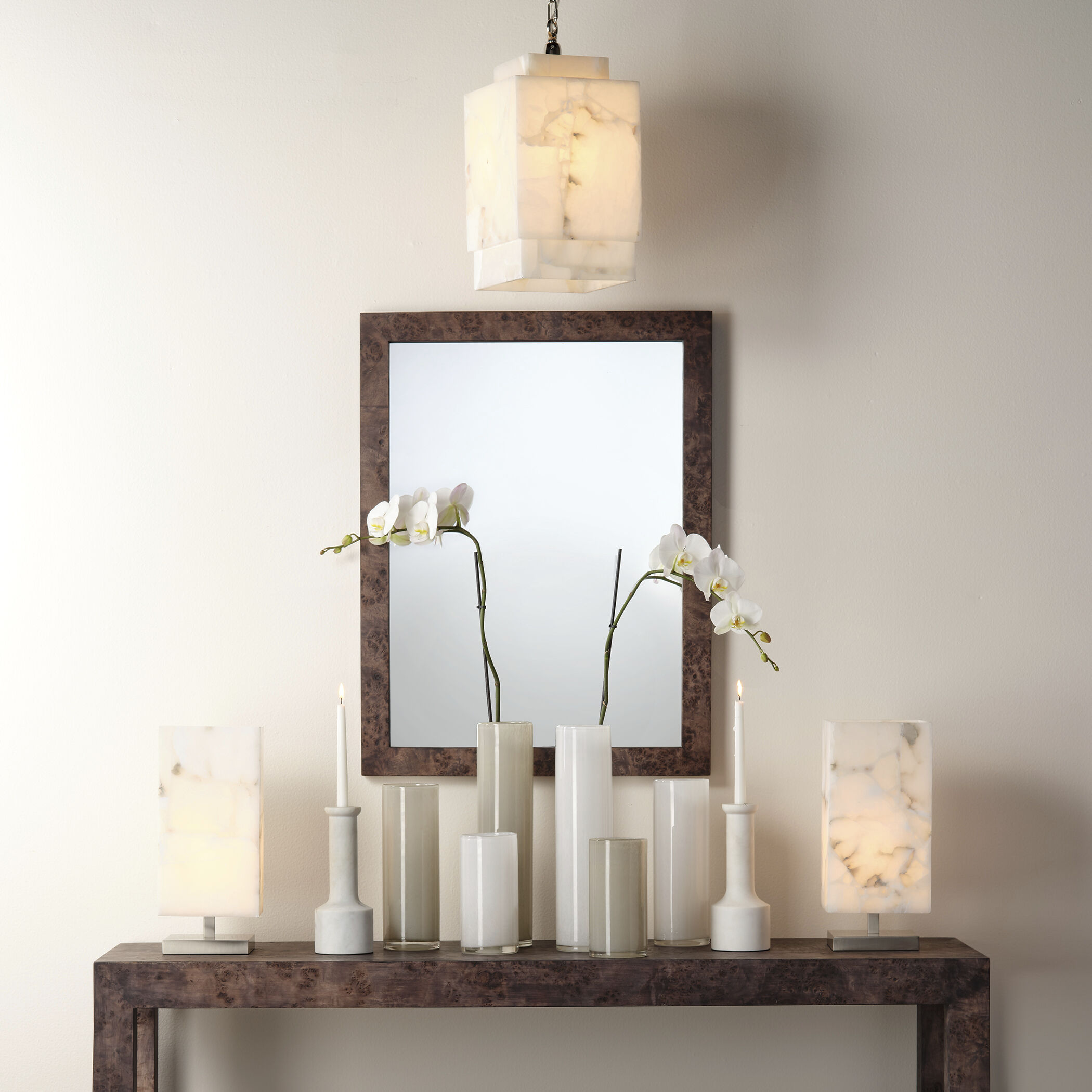 Chandler 33 X 25 inch Charcoal Wall Mirror in Charcoal Burl Wood