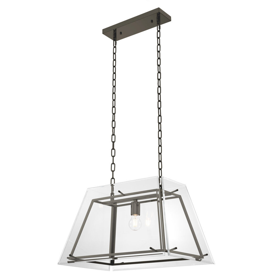 Azure 1 Light 24.02 inch Bronze Chandelier Ceiling Light in Clear Glass, Small