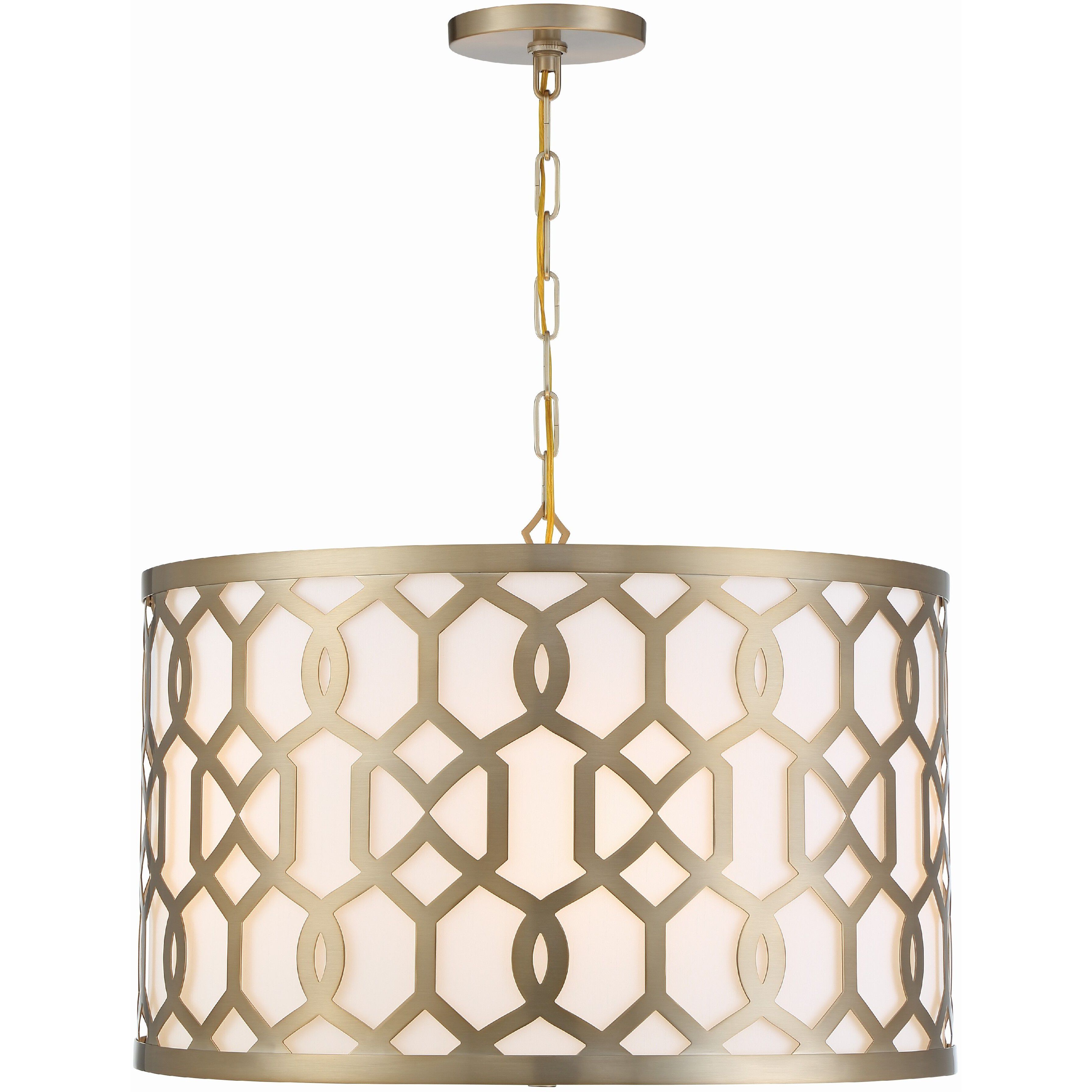 Jennings Pendant Ceiling Light in Aged Brass