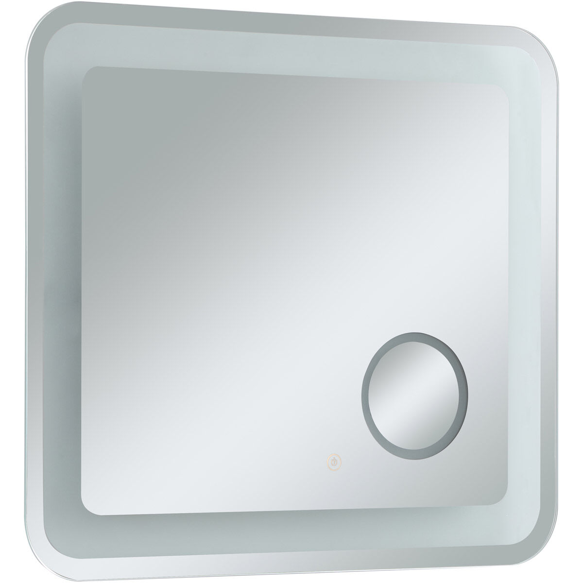 Lux 30 X 27 inch Glossy White Lighted Wall Mirror