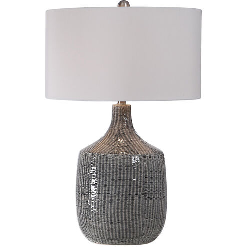 Felipe 29 inch 150 watt Distressed Gray Glaze and Brushed Nickel Table Lamp Portable Light