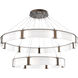 Parallel LED Flat Bronze Chandelier Ceiling Light, Two-Tier Ring