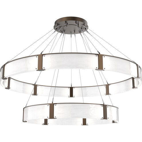 Parallel LED Flat Bronze Chandelier Ceiling Light, Two-Tier Ring