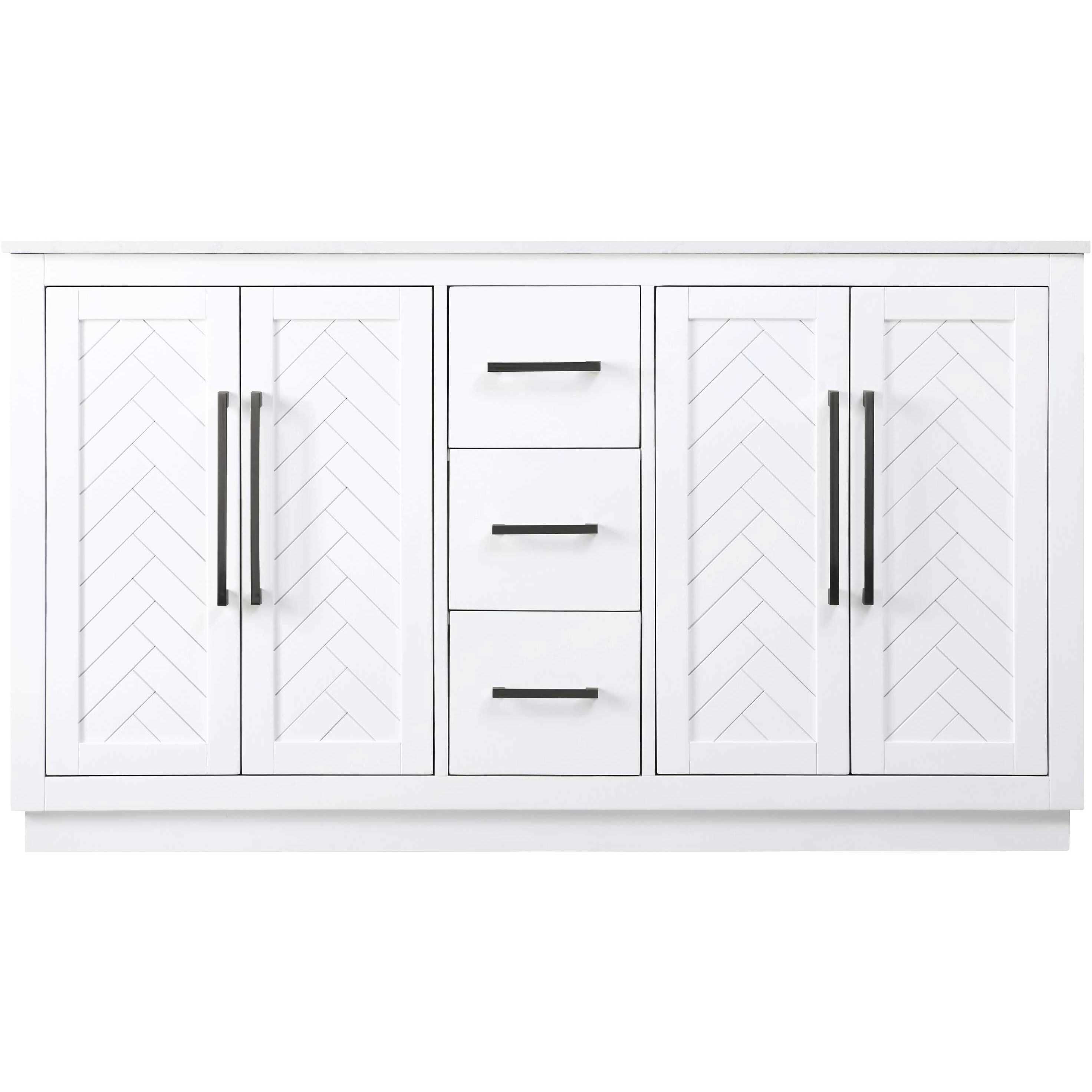 Chase 60 X 34 inch White Bathroom Vanity Cabinet