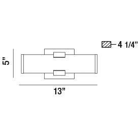 Nozza LED 13 inch Chrome Wall Sconce Wall Light, Small