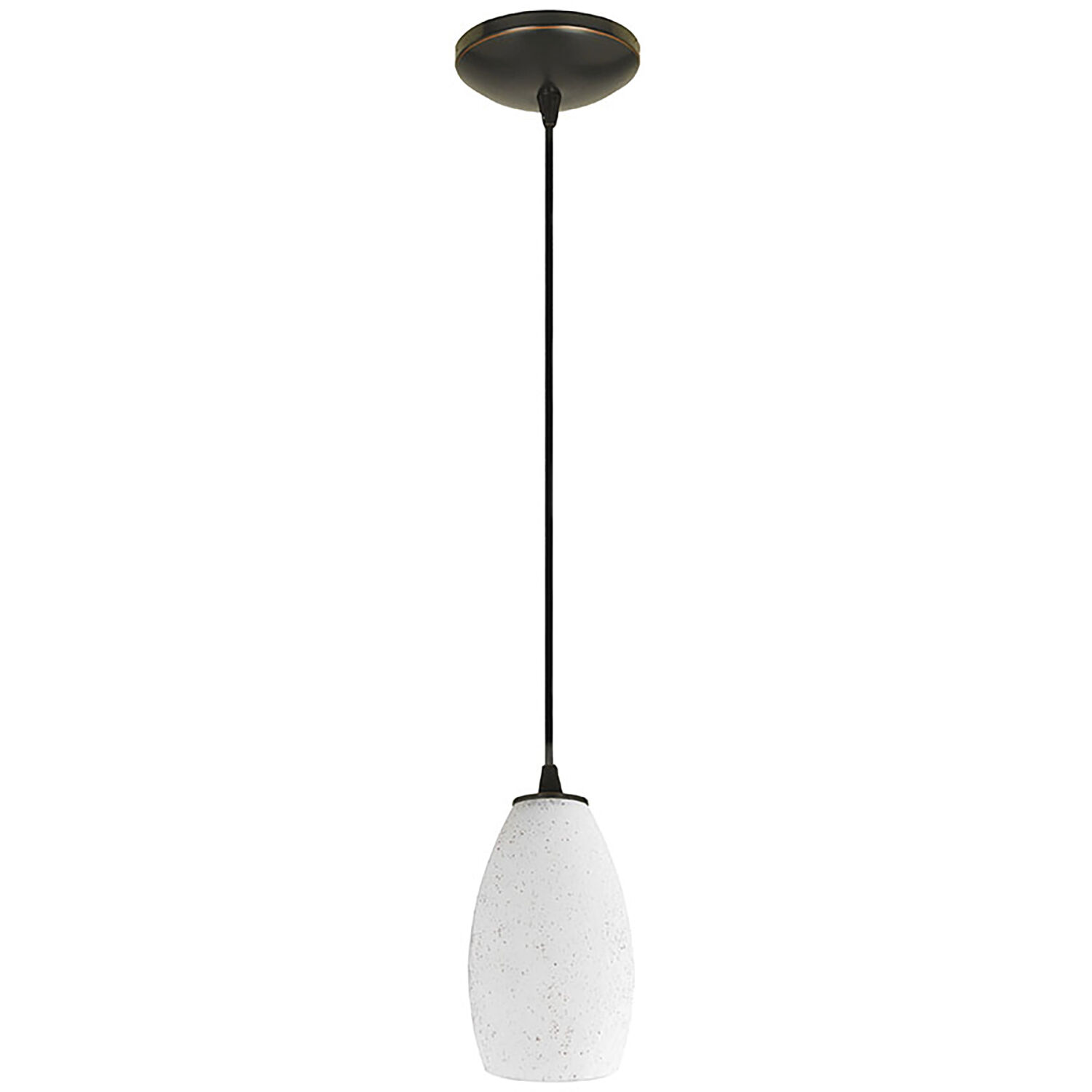 Champagne 1 Light 5 inch Oil Rubbed Bronze Pendant Ceiling Light in White Stone