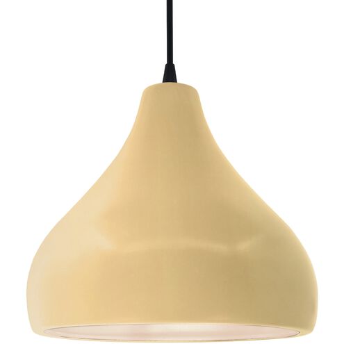 Radiance 1 Light 13.5 inch Muted Yellow and Matte Black Pendant Ceiling Light