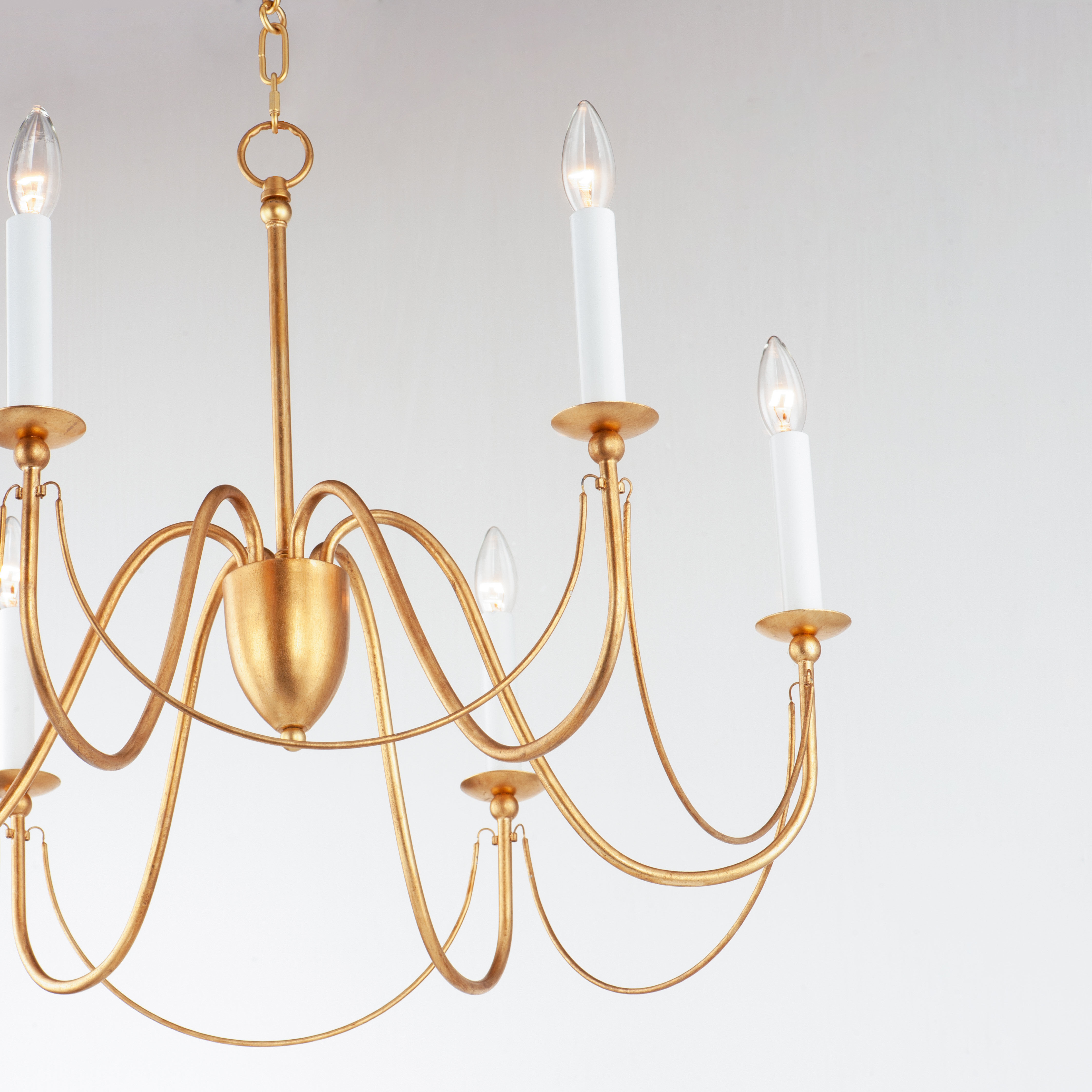Plumette 6 Light 28 inch Gold Leaf Chandelier Ceiling Light