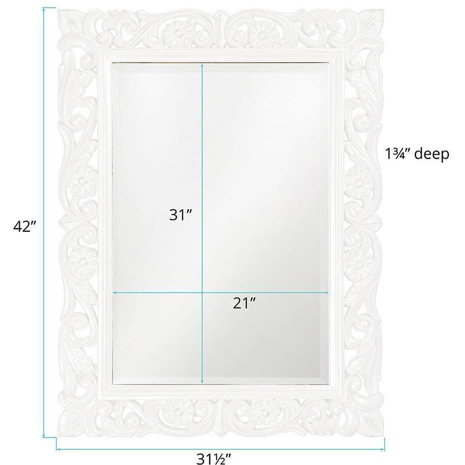 Chateau 42 X 31 inch Glossy White Wall Mirror