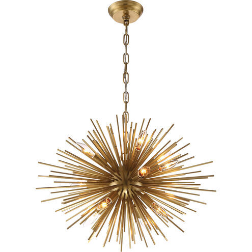 Burst 12 Light 23 inch Aged Brass Chandelier Ceiling Light