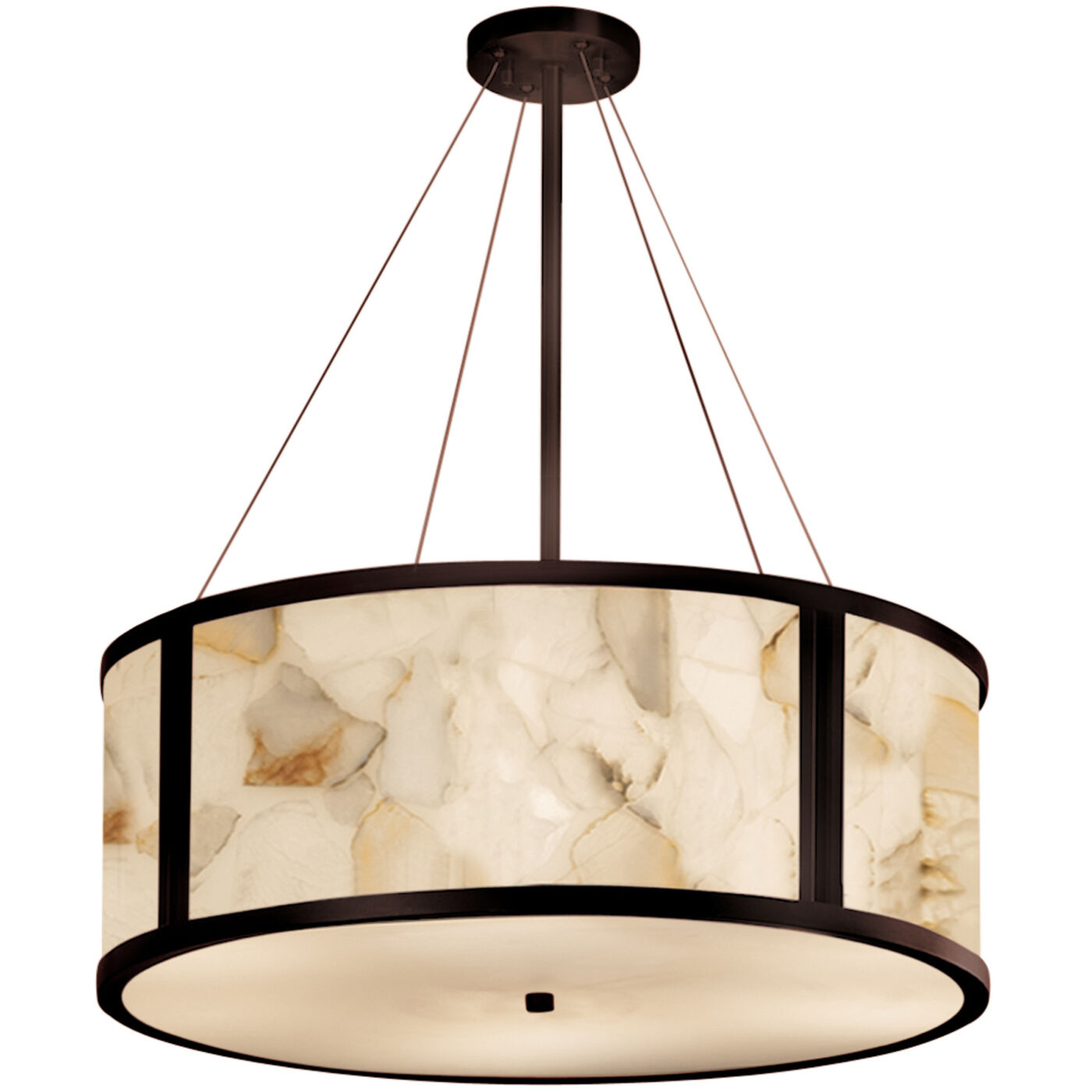 Alabaster Rocks 8 Light 36 inch Dark Bronze Drum Pendant Ceiling Light in Incandescent