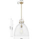 Downtown Urban Newton Bell 1 Light 16 inch Satin Nickel Pendant Ceiling Light in Matte White