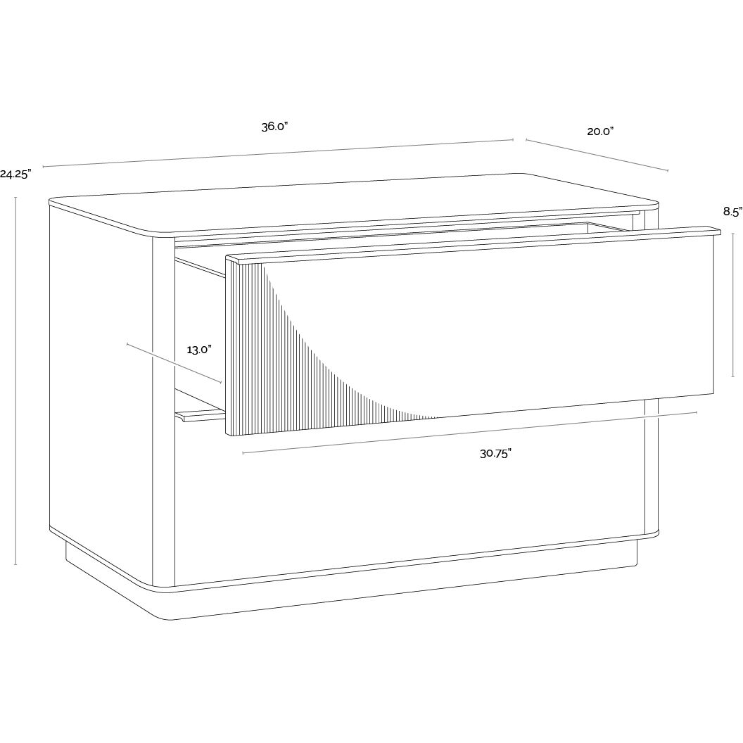 Kalla 36 X 24.25 inch Rustic Oak Nightstand
