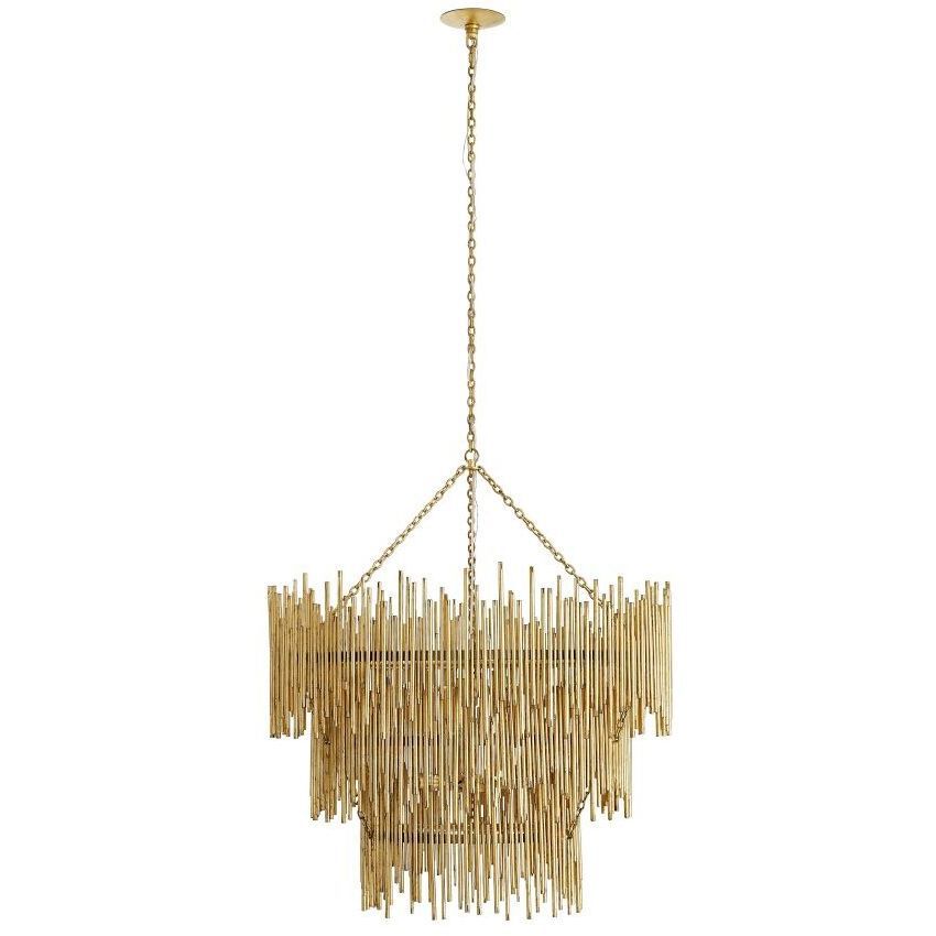 Prescott 12 Light 35 inch Gold Leaf Chandelier Ceiling Light