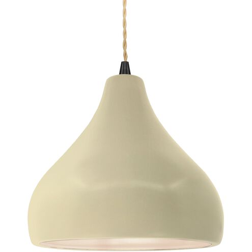 Radiance LED 11.5 inch Matte Black and Vanilla Gloss Pendant Ceiling Light