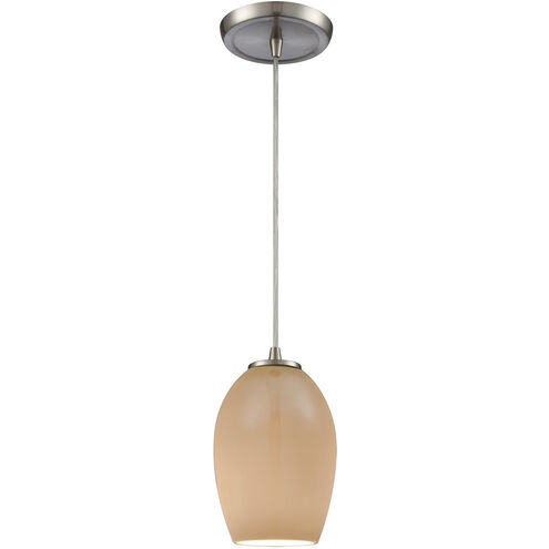 Villiska 1 Light 5 inch Satin Nickel with Cream Mini Pendant Ceiling Light