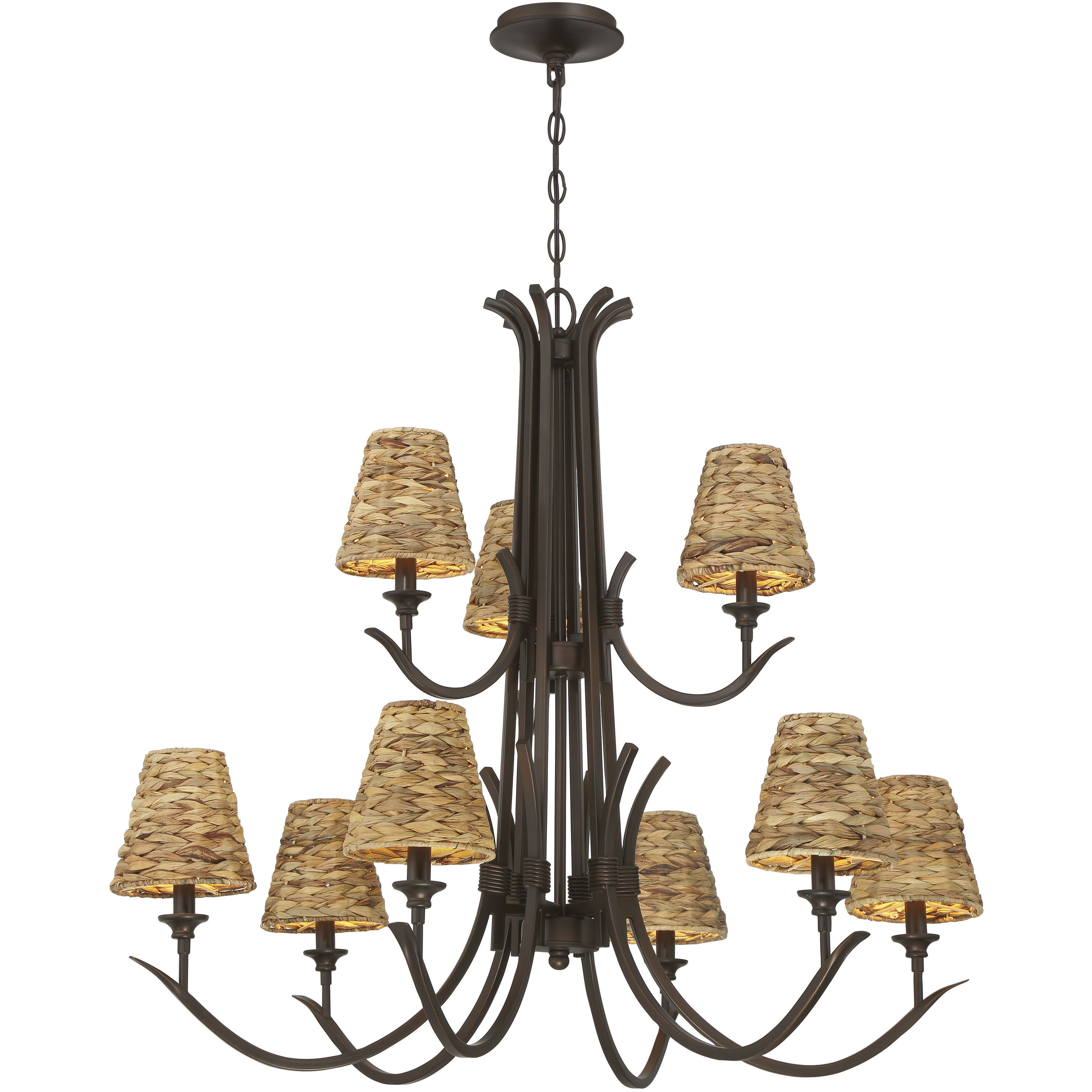 Kokomo 9 Light 36 inch Aged Bronze Brushed Chandelier Ceiling Light