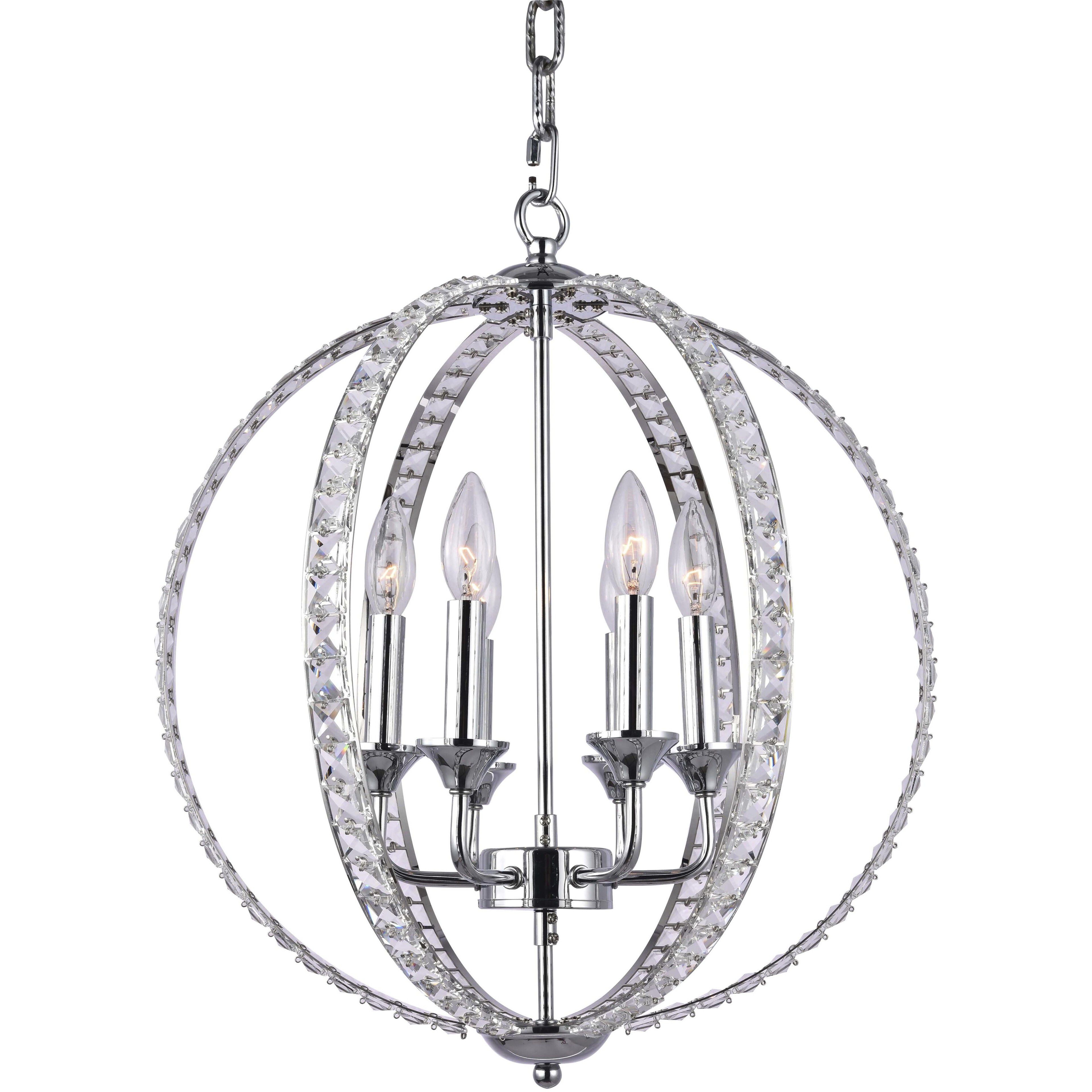 Canada 6 Light 18 inch Chrome Chandelier Ceiling Light