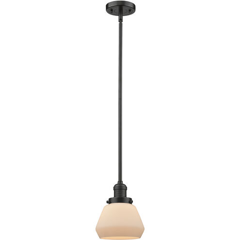 Franklin Restoration Fulton 1 Light 7 inch Oil Rubbed Bronze Mini Pendant Ceiling Light in Incandescent, Matte White, Franklin Restoration