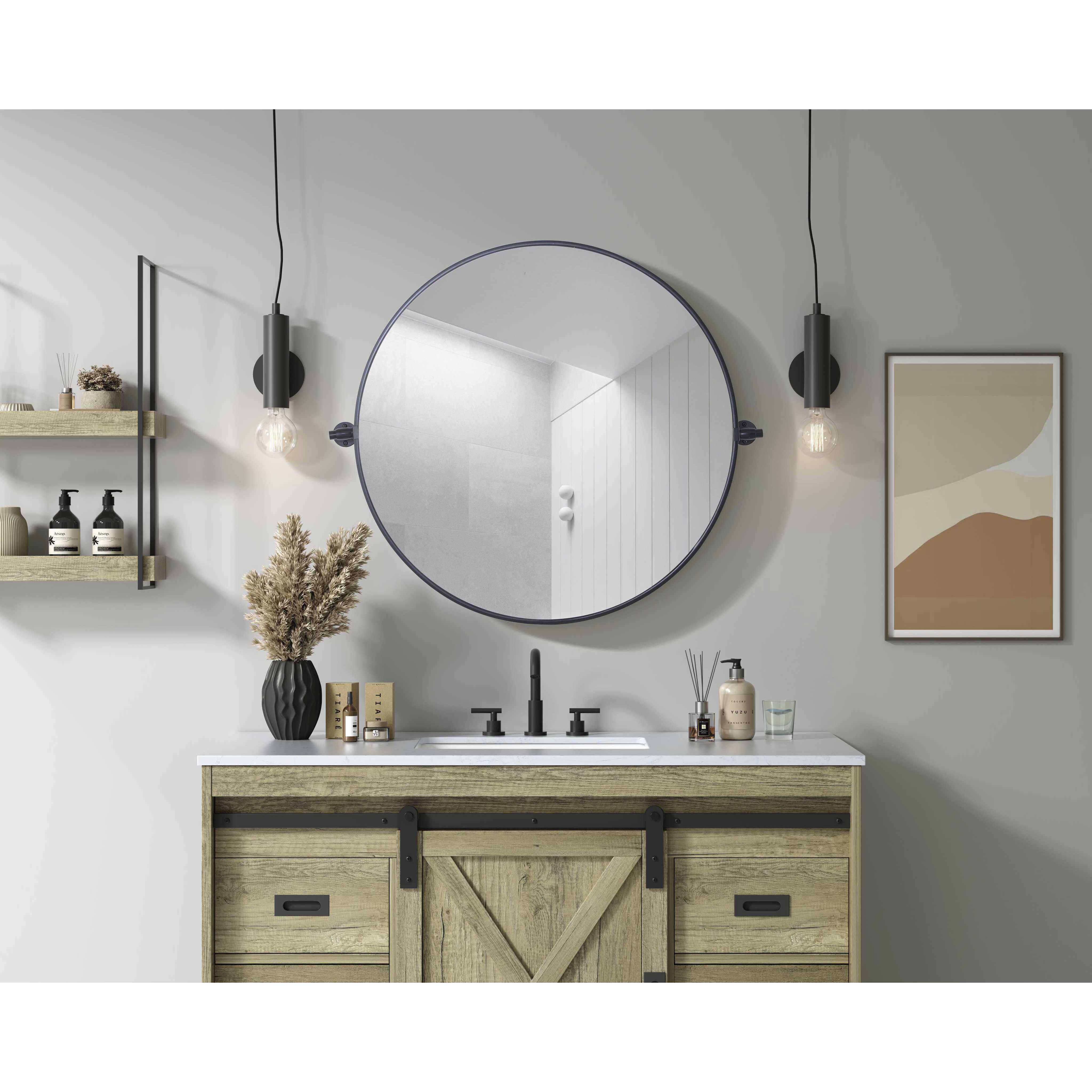 Amoura 30 X 30 inch Black Mirror