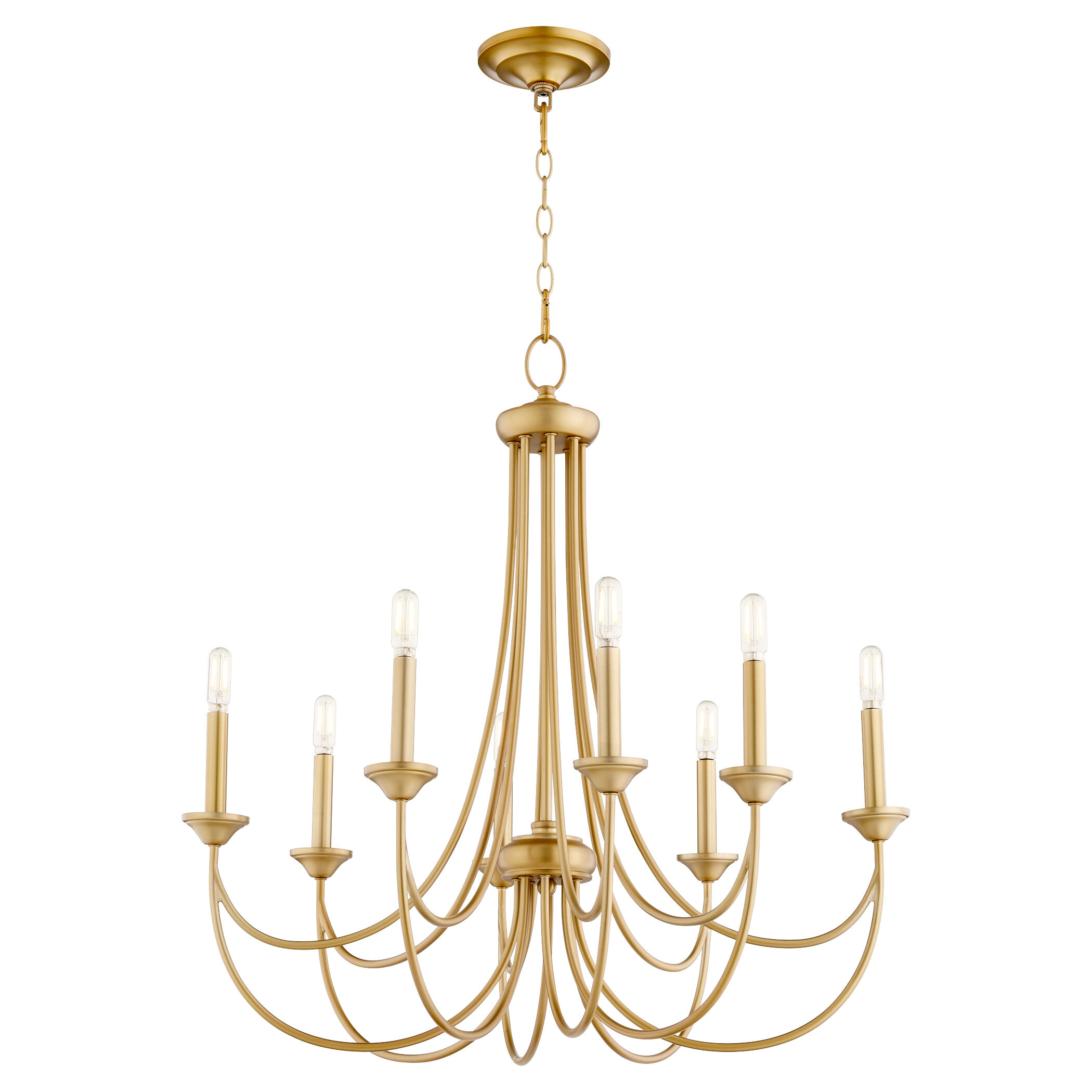 Brooks 8 Light 28.75 inch Aged Brass Chandelier Ceiling Light