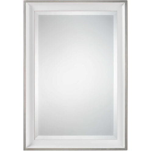 Lahvahn 34 X 24 inch White Silver Wall Mirror