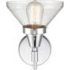 Caden LED 8 inch Polished Chrome Sconce Wall Light in Seedy Glass
