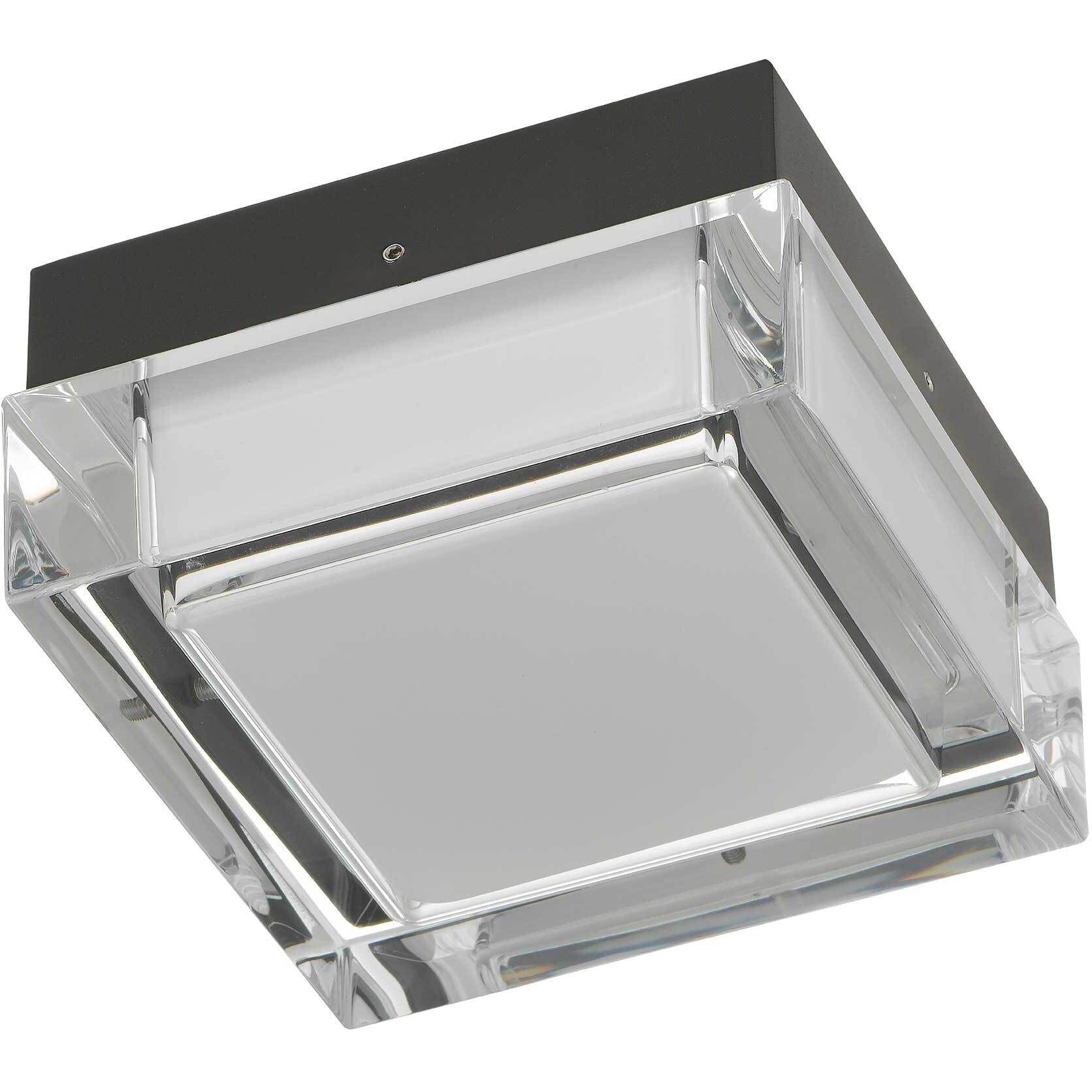 Box LED 5 inch Sand Black Outdoor Flush Mount