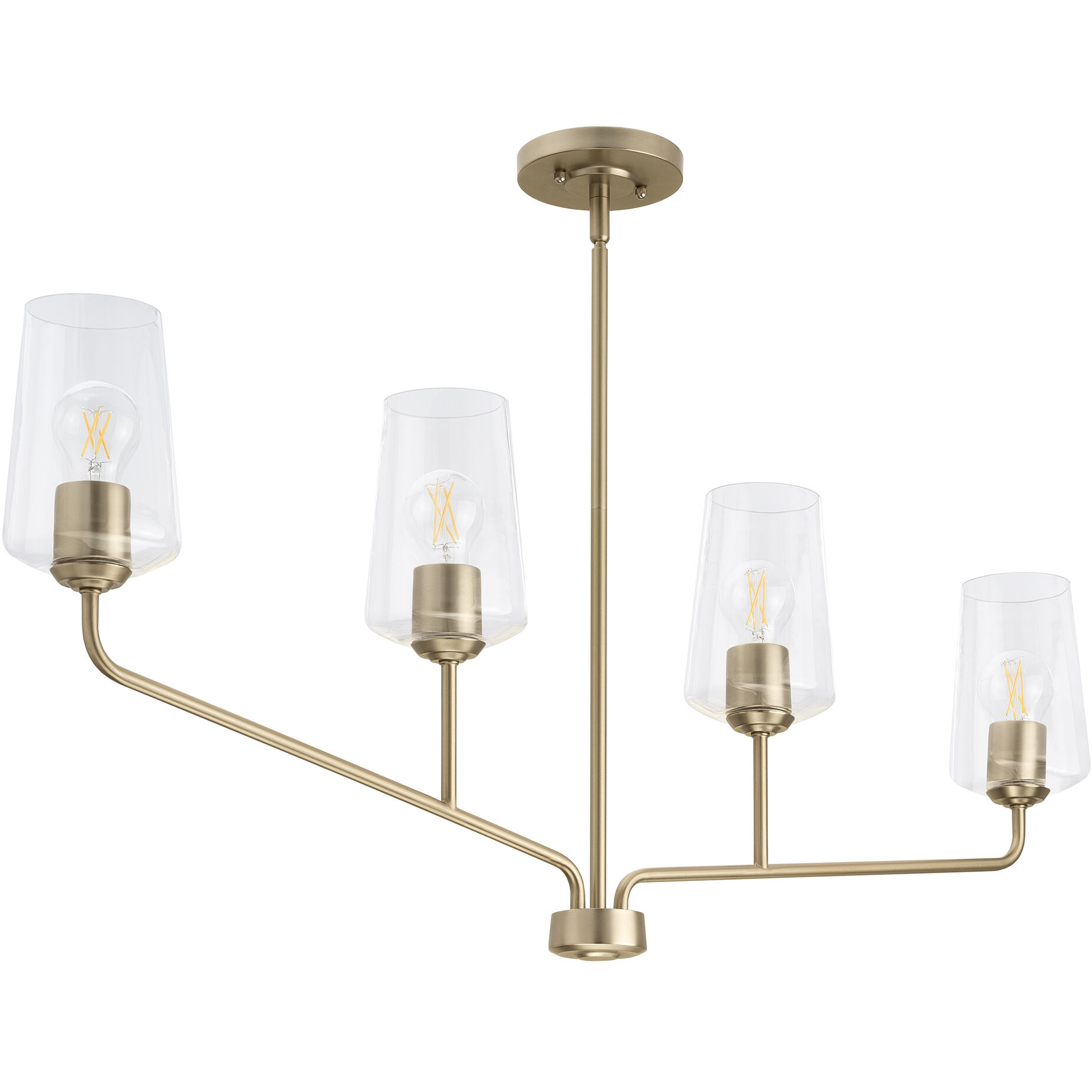 Celino Linear Chandelier Ceiling Light in Champagne Bronze