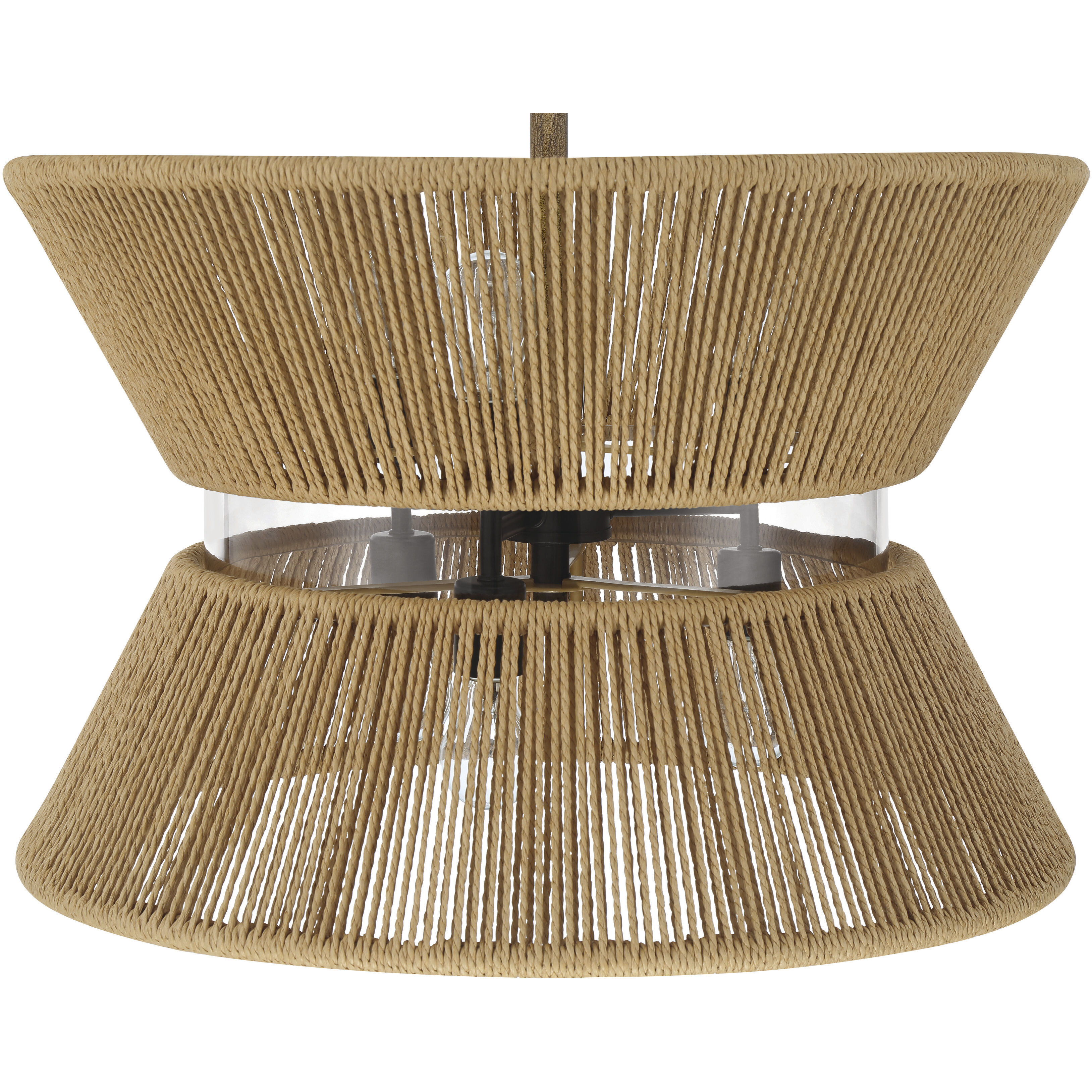Serena 6 Light 24.13 inch Flat Black/Walnut Pendant Ceiling Light in Flat Black and Walnut