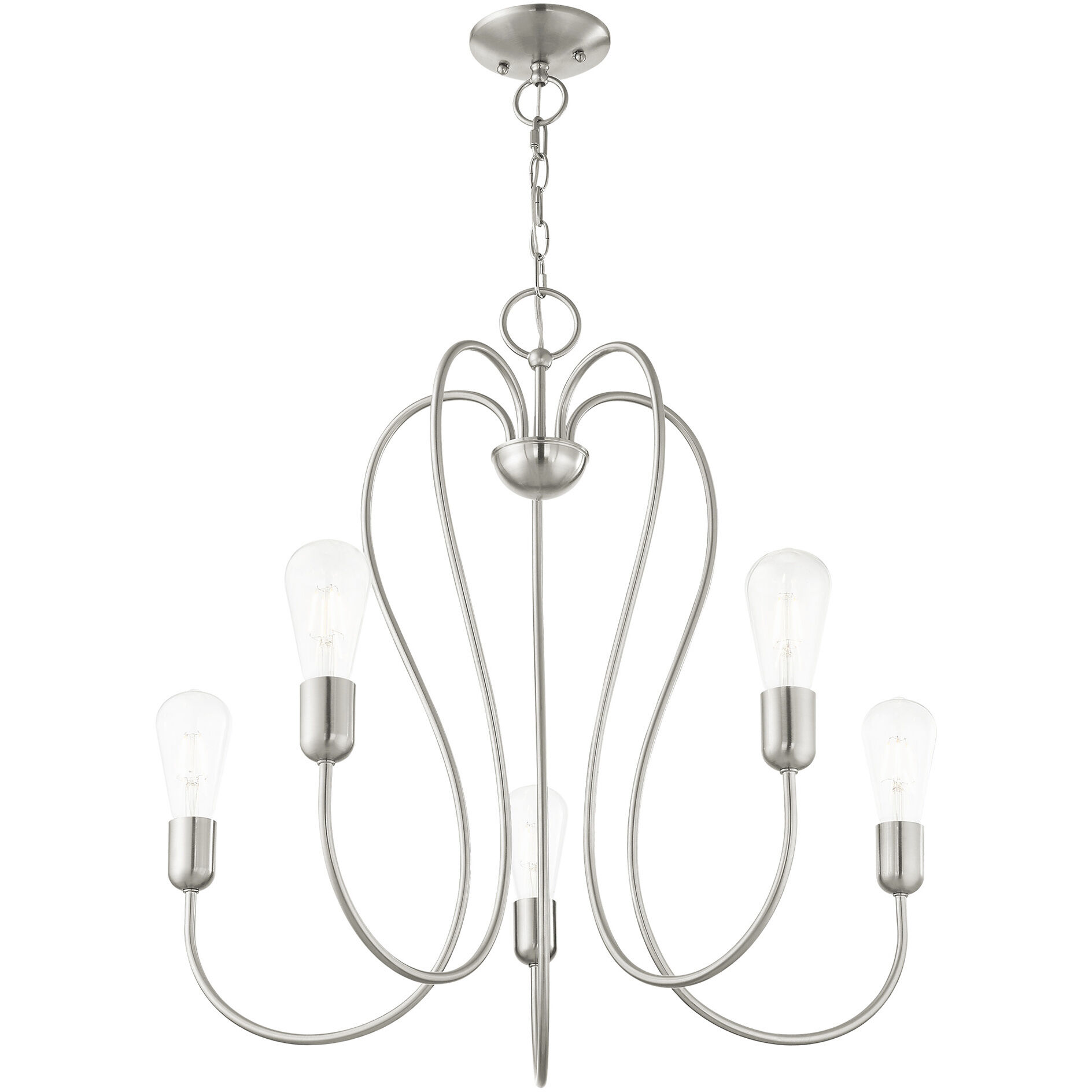 Lucerne 5 Light 24 inch Brushed Nickel Chandelier Ceiling Light
