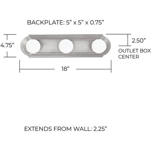 Alice 3 Light 18 inch Matte Nickel Vanity Light Wall Light