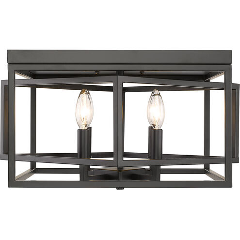 Canada 4 Light 16 inch Black Flush Mount Ceiling Light