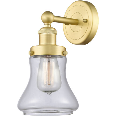 Bellmont 1 Light 6.5 inch Satin Gold Sconce Wall Light in Clear Glass