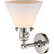 Franklin Restoration Large Cone LED 8 inch Polished Nickel Sconce Wall Light, Franklin Restoration