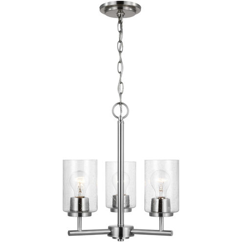 Oslo 3 Light 15 inch Brushed Nickel Chandelier Ceiling Light
