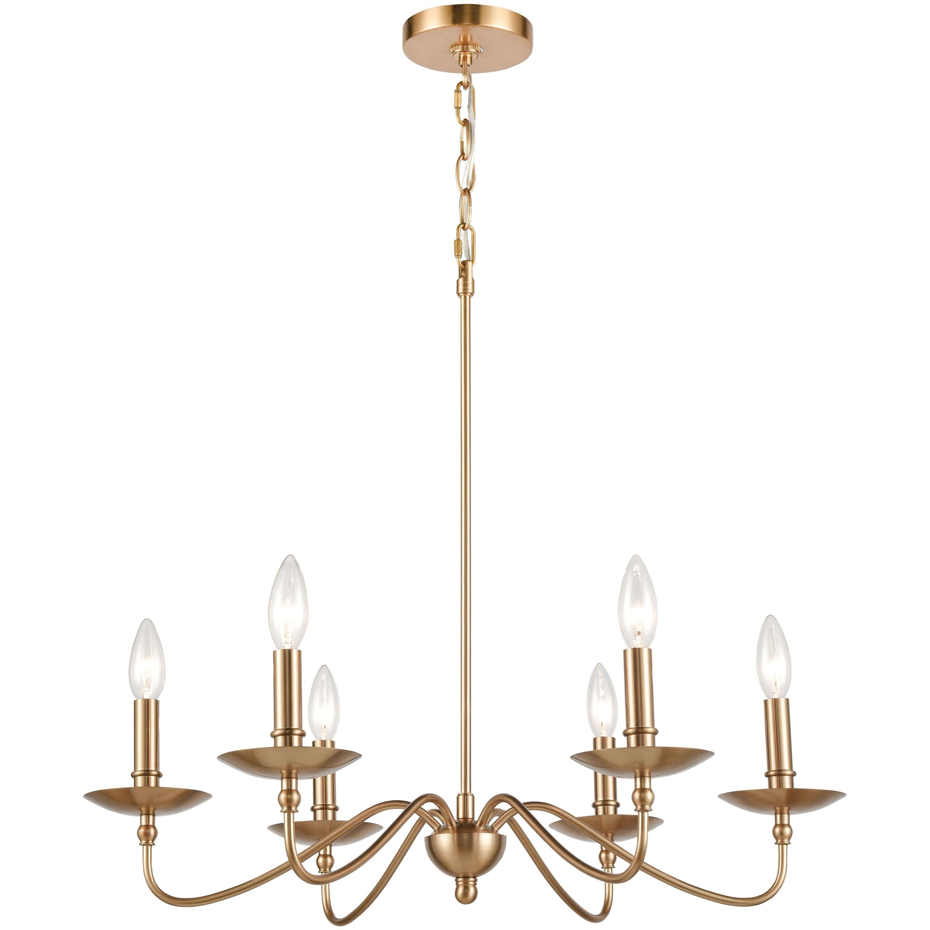 Wellsley 6 Light 25 inch Burnished Brass Chandelier Ceiling Light