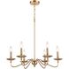 Wellsley 6 Light 25 inch Burnished Brass Chandelier Ceiling Light