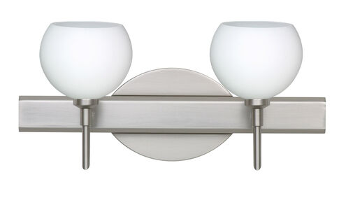 Palla LED 15 inch Satin Nickel Vanity Wall Light in Opal Matte Glass
