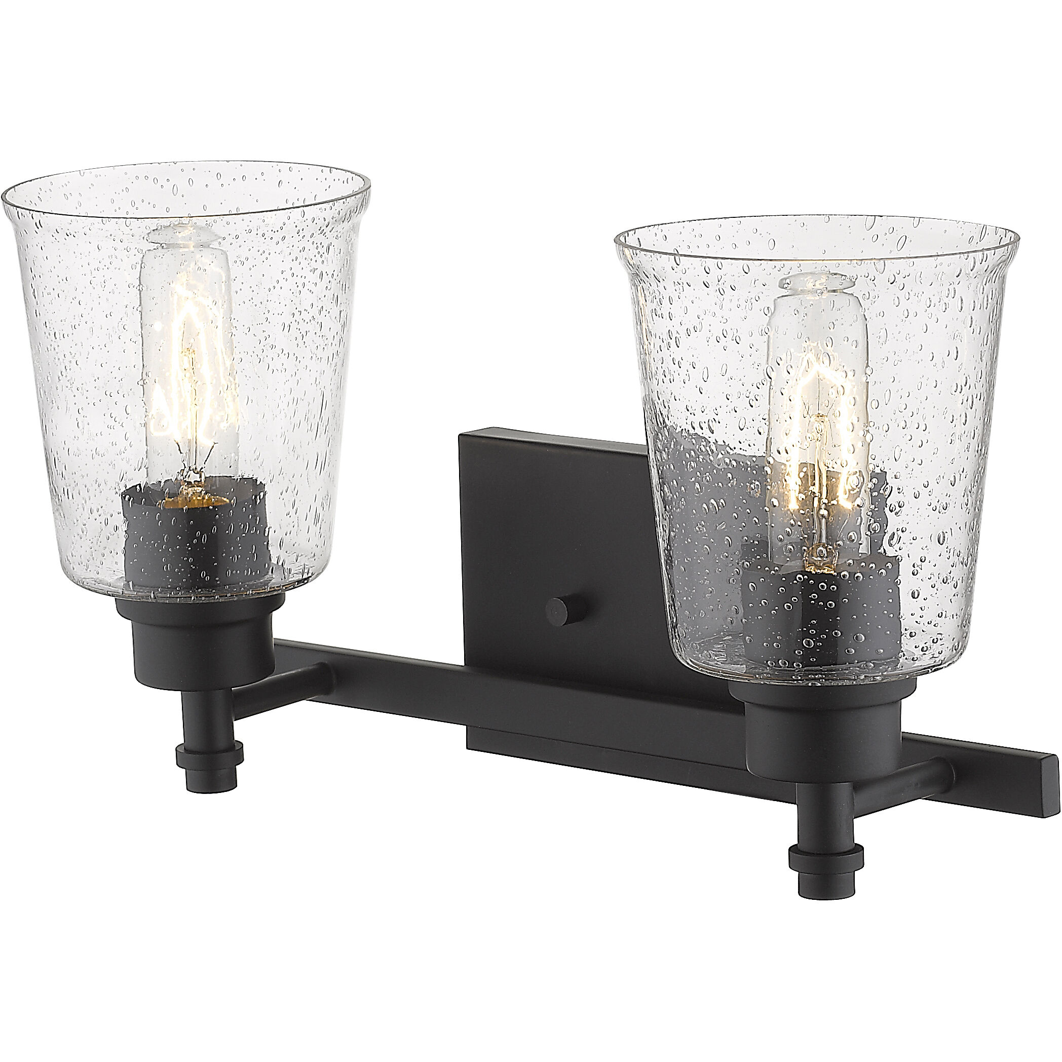 Bohin 2 Light 16 inch Matte Black Vanity Wall Light