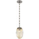 Meteo 1 Light 8 inch Beige Silver Pendant Ceiling Light in Amber, Rectangular Chain