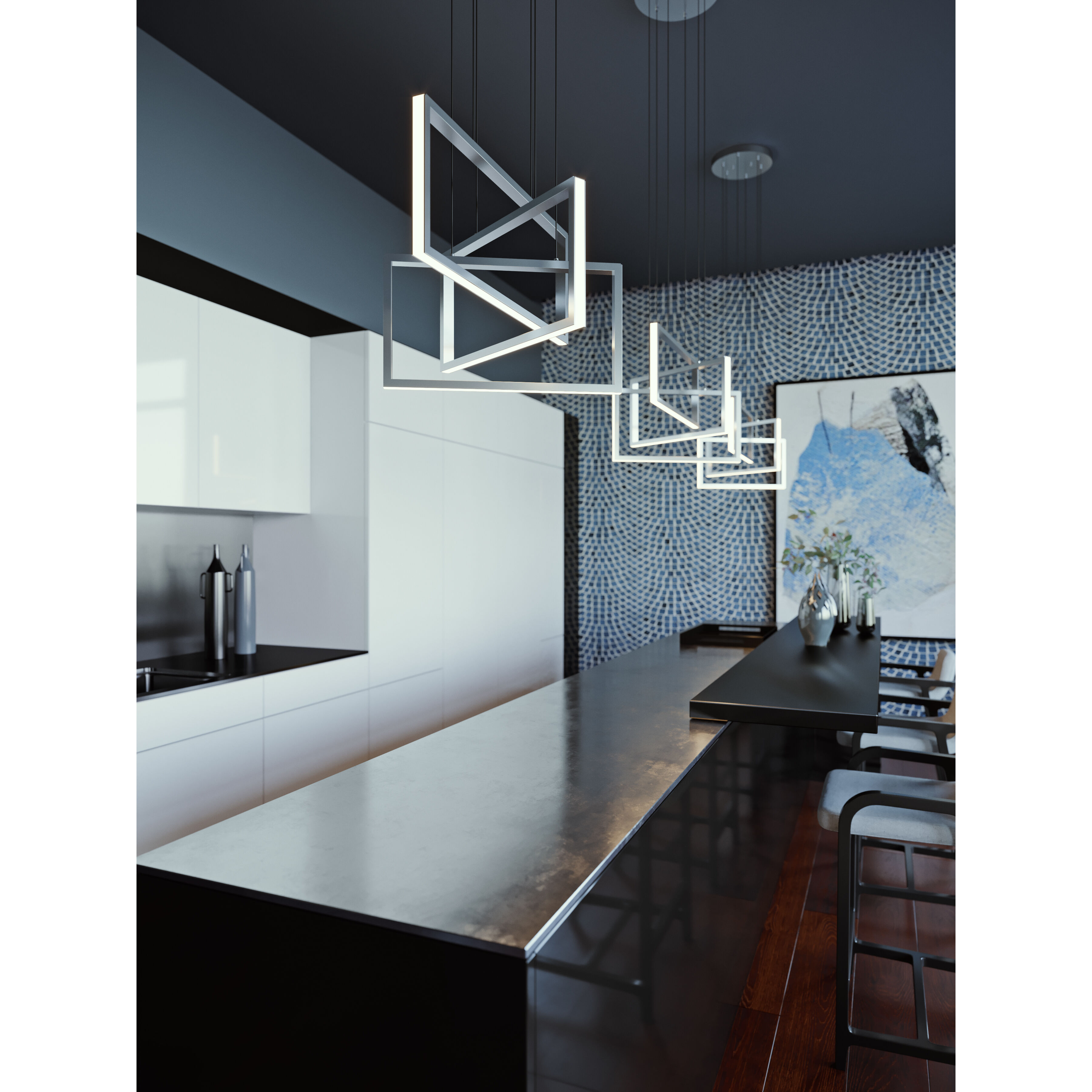 Cole 3 Light 24 inch Satin Nickel Pendant Ceiling Light